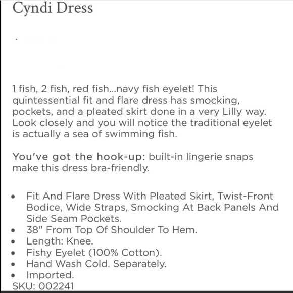 Lilly Pulitzer Cyndi Dress Navy Eyelet 00 - Picture 5 of 10